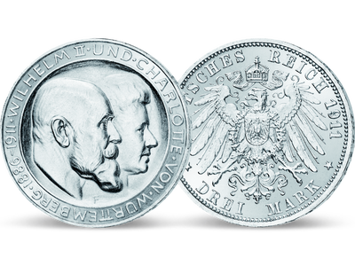 Deutsches Reich / Württemberg 3 Mark 1911 König Wilhelm II.