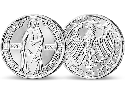 Weimarer Republik 3 Reichsmark 1928 "900 Jahre Naumburg an der Saale"