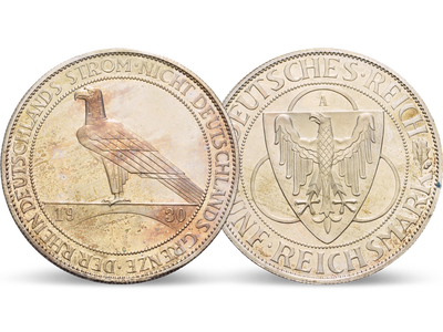 Die einzigen 5-Reichsmark auf die Rheinland-Räumung – Weimar 1930 in PP