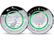 Die deutsche 5-Euro-Münze 2019 im Komplett-Satz – Polierte Platte