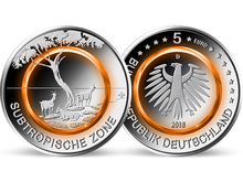 Die deutsche 5-Euro-Münze 2018 im Komplett-Satz – Polierte Platte