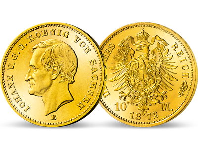 Johanns einzige 10 Mark in Gold − Sachsen 10 Mark 1872 – 1873