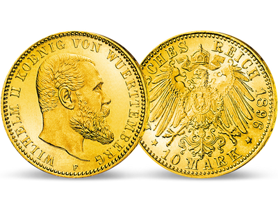 Die letzte 10-Mark-Goldmünze des Kgr. Württemberg – 10 Mark Wilhelm II.