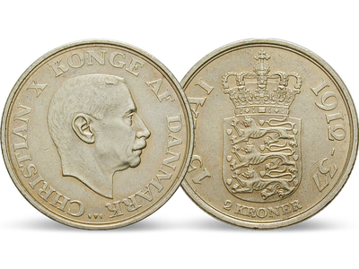 Dänemark 2 Kronen 1937 25. Reg.-jub. Christian X.