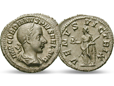 Eine altrömische Hochzeitsmünze − Gordian III. Denar Venus Victrix