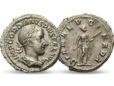 Ein römischer Denar in Top-Qualität − Gordianus III., Diana Lucifera