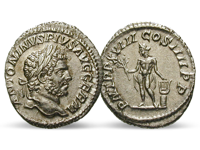 Apollo, der Gott des Lichts – Denar Caracalla 215 n. Chr.