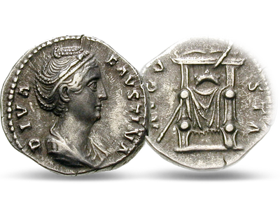 Römisches Reich Denar nach 141 n. Chr. Faustina I.					
