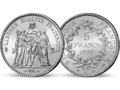 Frankreichs Herkulesgruppe in Silber − 5 Franc 1870-1878