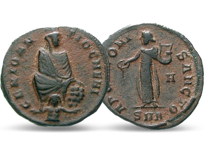 Römische Münzen ohne Portrait − 2er-Set Rom Bronze 309-313