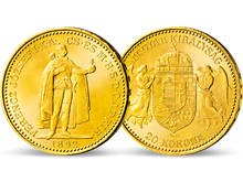 Die über 100 Jahre alte ungarische 20-Kronen-Münze mit dem Bildnis Franz Josephs