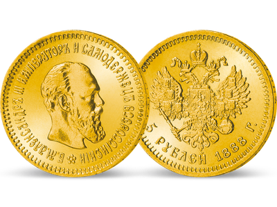 Zar Alexanders letzte 5 Rubel Gold − Russland, Alexander III. 1886-1894