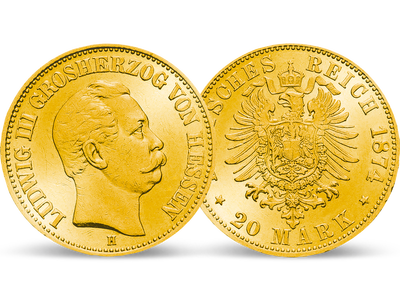 Eine hessische Gold-Rarität − Ludwig III. 20 Mark 1874