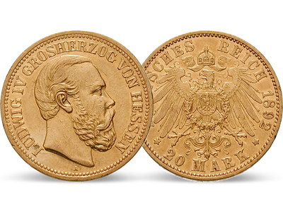 Deutsches Reich / Hessen 20 Mark 1892 Großherzog Ludwig IV.