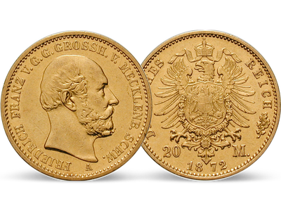Deutsches Reich / Mecklenburg-Schwerin 20 Mark 1872 Großherzog Friedrich Franz II.