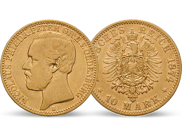 10-Mark-Münze von Großherzog Nicolaus Friedrich Peter
