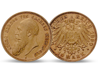 Deutsches Reich / Sachsen-Meiningen 10 Mark 1890/1898 Herzog Georg II.