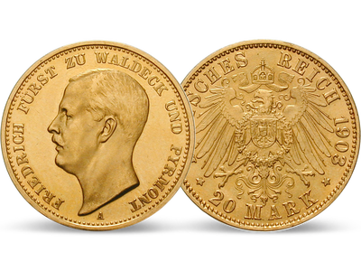 Deutsches Reich / Waldeck und Pyrmont 20 Mark 1903 Fürst Friedrich