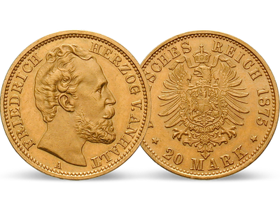 Deutsches Reich / Anhalt 20 Mark 1875 Herzog Friedrich I.