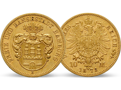 Deutsches Reich / Hamburg 10 Mark 1873