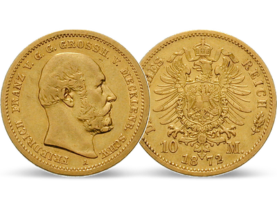 Deutsches Reich / Mecklenburg-Schwerin 10 Mark 1872 Großherzog Friedrich Franz II.