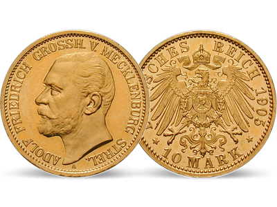 Deutsches Reich / Mecklenburg-Strelitz 10 Mark 1905 Großherzog Adolf Friedrich V.