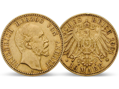 Deutsches Reich / Anhalt 10 Mark 1896/1901 Herzog Friedrich I.