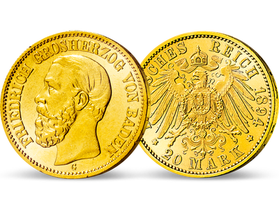 Die letzten 20 Mark Friedrich I. − Baden, 20 Mark Gold 1894-1895