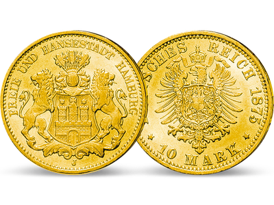 Deutsches Reich/Hamburg 10 Mark 1875-1888