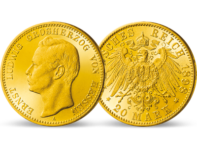 Großherzog Ernst Ludwig von Hessen − Hessen, 20 Mark Gold 1896-1903