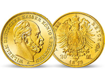 Die ersten 20 Mark von Wilhelm I. − Preußen 20 Mark Gold 1871-1873