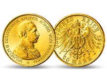Sie erhalten 10 x die 20-Mark-Münze von Kaiser Wilhelm II.