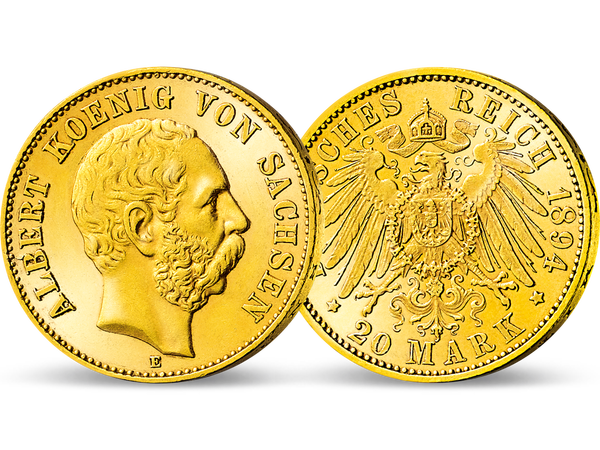 Das letzte 20-Mark-Goldstück von König Albert