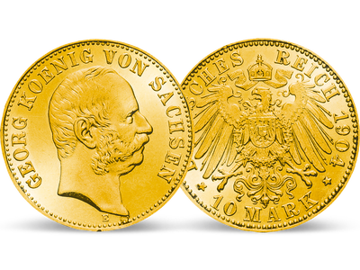 König Georgs einzige 10 Mark Gold − Sachsen 10 Mark 1903-1904