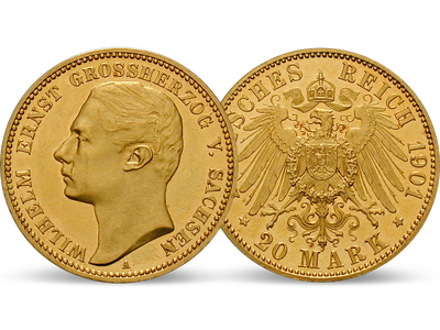 Deutsches Reich / Sachsen-Weimar-Eisenach 20 Mark 1901 Großherzog Wilhelm Ernst