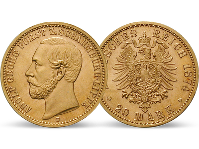 Deutsches Reich / Schaumburg-Lippe 20 Mark 1874 Fürst Adolf Georg