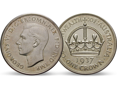 Australiens einzige Crown − Georg VI. Crown 1937 zur Krönung