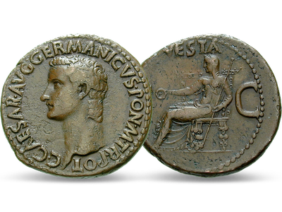 Der einzige As von Kaiser Caligula − Rom, Caligula As 37-41 n.Chr.