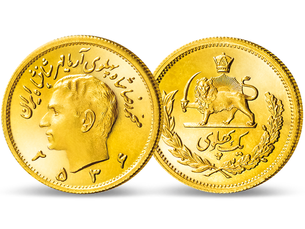 Die letzte 1-Pfund-Goldmünze von Schah Mohammed Reza Pahlavi