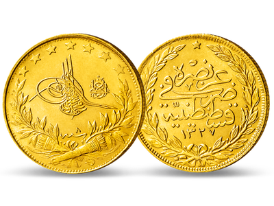 Der vorletzte Sultan – Türkei 100 Piaster 1909-1918 Mohammed V.