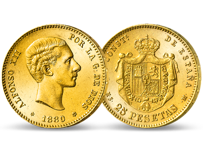 Spanien 25 Peseten 1876-1881 Alfons XII.