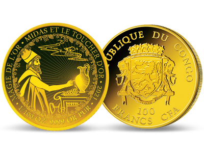 Monnaie officielle en or le plus pur « Le don du roi Midas » 