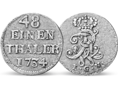 Eine Prägung des Soldatenkönigs − Friedrich Wilhelm I. 1/48 Taler