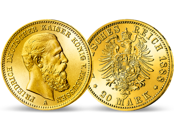 Die einzige 20-Mark-Goldmünze von Kaiser Friedrich III.