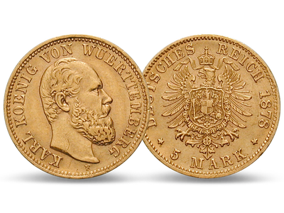 Württembergs einzige 5 Mark Gold − Karl 5 Mark 1877 – 1878