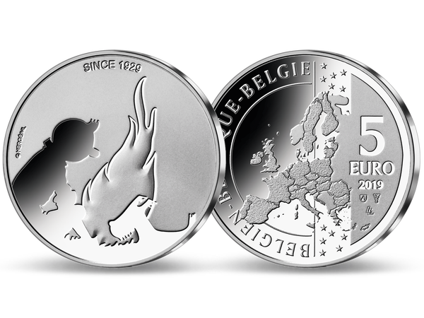Belgiens 5-Euro-Münze ''90 Jahre Tim und Struppi'' 2019