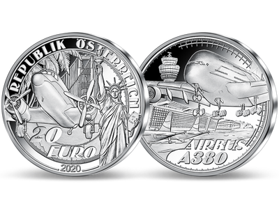 Österreichs 20-Euro-Silbermünze ''Reisen über den Wolken'' 2020