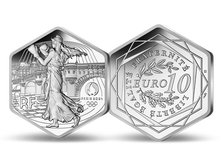 Monnaie en argent hexagonale de 10 Euros «Jeux Olympiques de PARIS 2024 - Semeuse» 2023