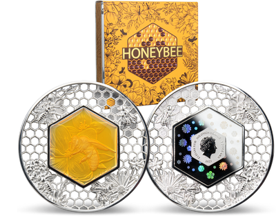 "Filigree Biene" - Die 2 Unzen Silbermünze mit Spezialveredelungen