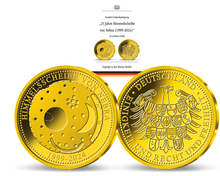 Die Gold-Jahresausgabe „25 Jahre Himmelsscheibe von Nebra 1999 - 2024“ aus der Münze Berlin